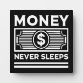 Geld slaapt nooit - drukte, grind, succes fotoplaat (Voorkant)