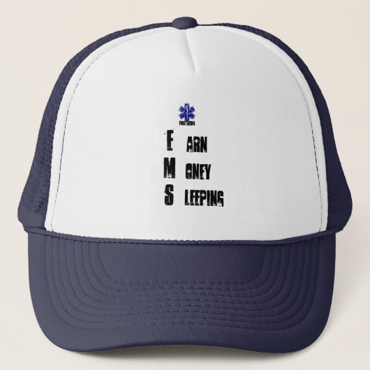 Geld slapen verdienen trucker pet (Voorkant)