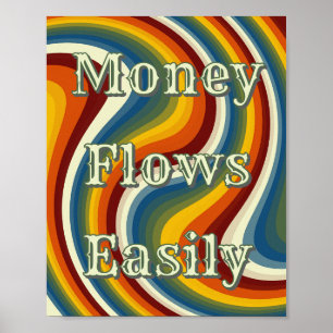 Geld stroomt gemakkelijk Geld Affirmatie Manifesta Poster
