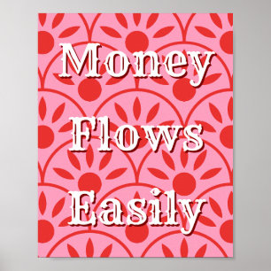 Geld stroomt gemakkelijk Geld Affirmatie Manifesta Poster