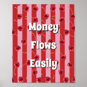 Geld stroomt gemakkelijk Geld Affirmatie Manifesta Poster