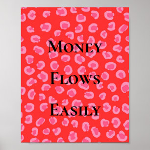 Geld stroomt gemakkelijk Geld Affirmatie Manifesta Poster
