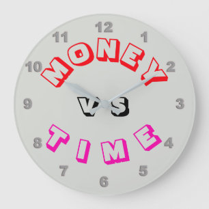 Geld tegen "Time"-wandklok Grote Klok