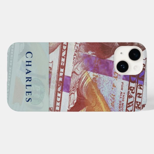 Geld Telefoon Persoonlijke naam iPhone 14 Case-Mate iPhone Case (Achterkant (horizontaal))