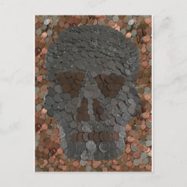 Geld Thema Schedelontwerp Halloween Briefkaart