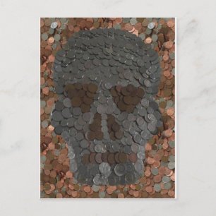Geld Thema Schedelontwerp Halloween Briefkaart