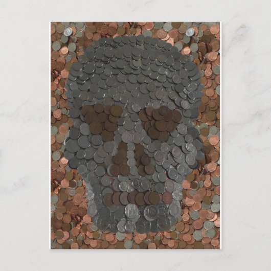 Geld Thema Schedelontwerp Halloween Briefkaart (Voorkant)