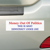 GELD UIT POLITIEK BUMPERSTICKER (Op auto)