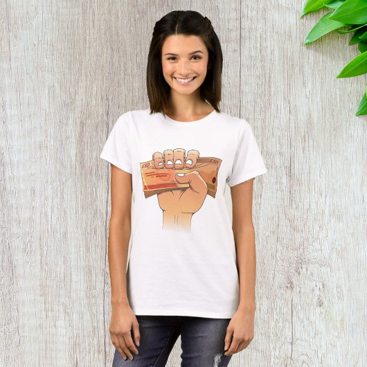 Geld vasthouden t-shirt