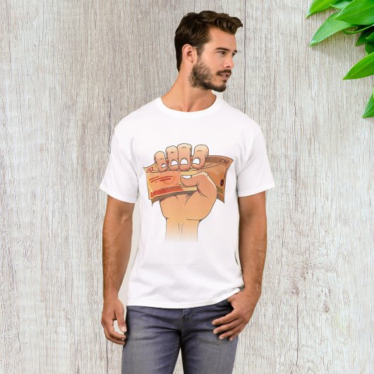 Geld vasthouden t-shirt