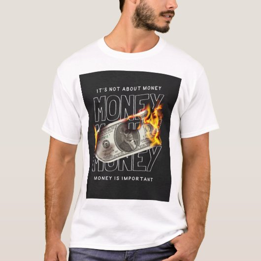 "Geld verbranden". "Geld Inferno" T-shirt (Voorkant)
