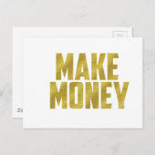 Geld verdienen briefkaart (Voorkant / Achterkant)