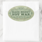 Geld verdienen, geen oorlog Sticker (Tas)