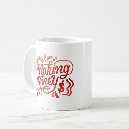 geld verdienen koffiemok (Voorkant links)