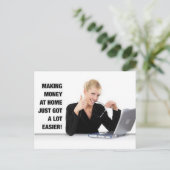 'Geld verdienen thuis' briefkaart (Staand voorkant)