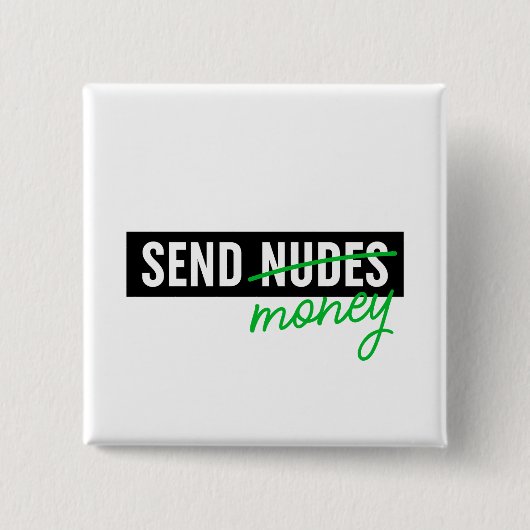 Geld verzenden vierkante button 5,1 cm (Voorkant)