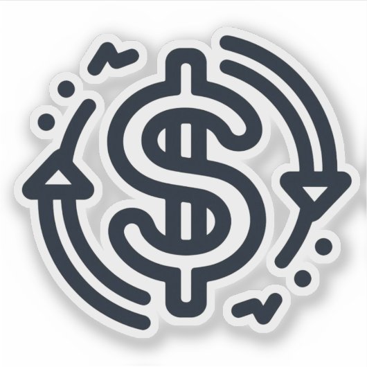 Geld Vinyl Sticker - Dollar Teken Art Decal (Voorkant)