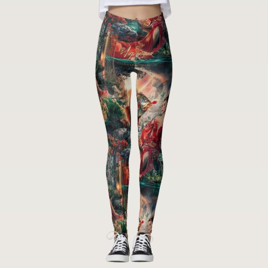 Geld Vis ontwerp Leggings (Voorkant)