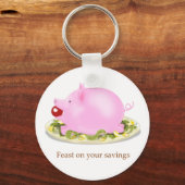 Geld voor de spaargeld van de Spiggy Bank Sleutelhanger (Voorkant)