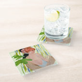 Geld voor haar glazen onderzetter (Schuin)