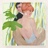 Geld voor haar glazen onderzetter (Voorkant)