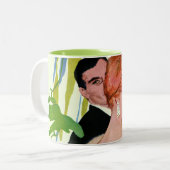 Geld voor haar tweekleurige koffiemok (Voorkant links)