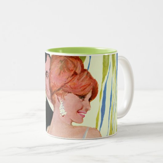 Geld voor haar tweekleurige koffiemok (Voorkant rechts)