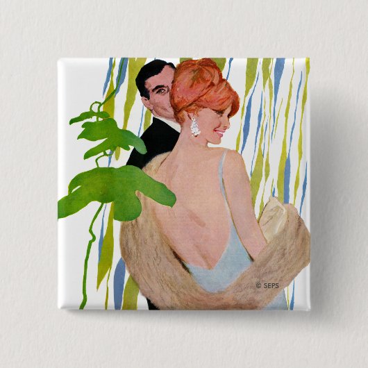 Geld voor haar vierkante button 5,1 cm (Voorkant)