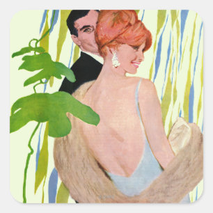 Geld voor haar vierkante sticker