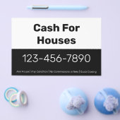 Geld voor huizen Zwart Wit Telefoonnummer Jouw tek Flyer (Enkel)