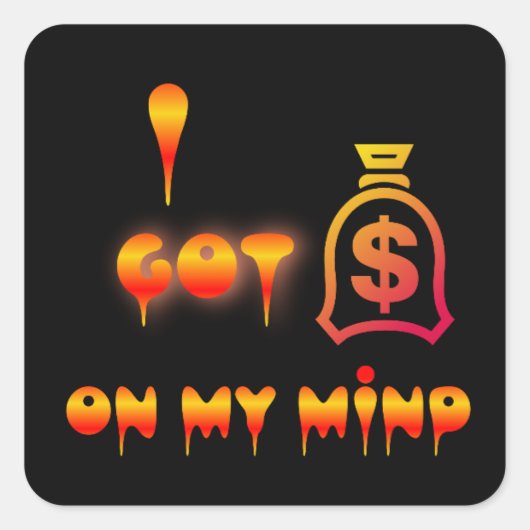 Geld voor mij vierkante sticker (Voorkant)