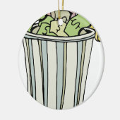 Geld weggooien Cartoon Keramisch Ornament (Links)