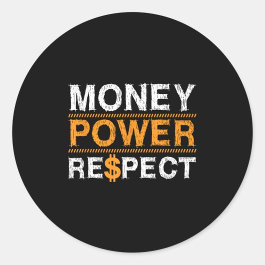 Geld Wer Respect Rap Fan Ondernemer Kerstmis Ronde Sticker (Voorkant)