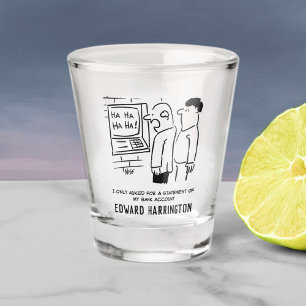 Geldautomaat lacht om klant Cartoon. Shot Glas