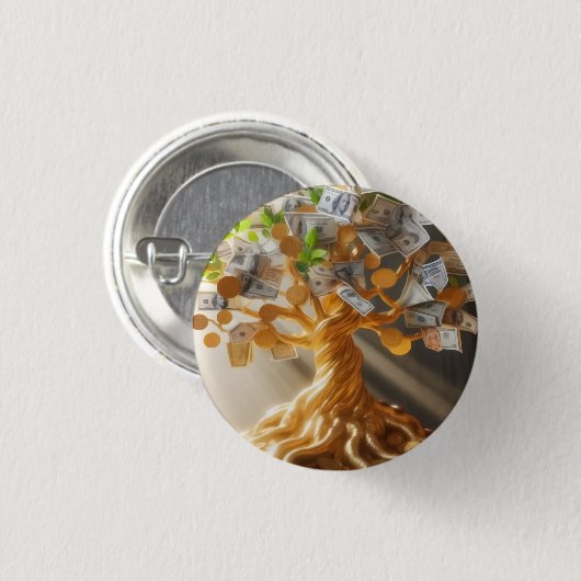 Geldbomen Knop Ronde Button 3,2 Cm (Voorkant /achterkant)