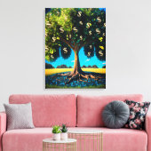 Geldbomen, welvaartsrijkdom, dichtheidsbundel canvas afdruk (Insitu (Woonkamer))