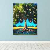 Geldbomen, welvaartsrijkdom, dichtheidsbundel canvas afdruk (Insitu (Houten vloer))