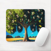 Geldbomen, welvaartsrijkdom, dichtheidsbundel muismat (Met muis)