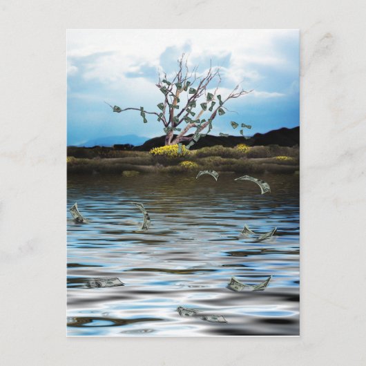 Geldboom op een dag van de Windy Briefkaart (Voorkant)