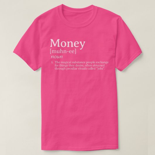 gelddefinitie t-shirt (Design voorkant)