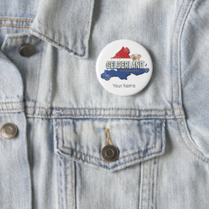 Gelderland Nederland  kaart Nederlands Souvenir Ronde Button 5,7 Cm
