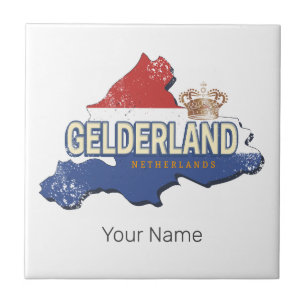 Gelderland Nederland kaart Nederlands Souvenir Tegeltje