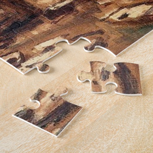 Geldersekade van Amsterdam in Winter Monet Fine Ar Legpuzzel (Zijkant)