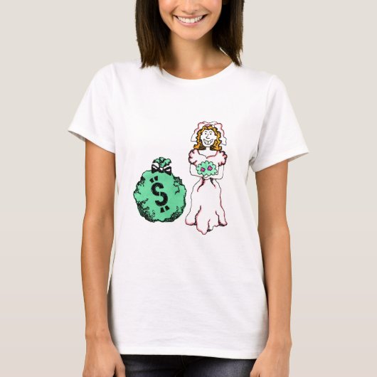 geldhongerige bruid t-shirt (Voorkant)