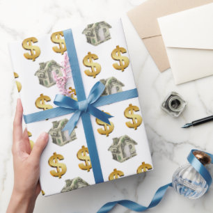 Geldhuizen en Dollar Tekens Cadeaupapier