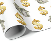 Geldhuizen en Dollar Tekens Cadeaupapier (Rol Hoek)