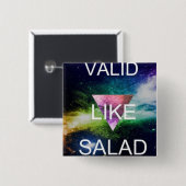 geldig als salade :* vierkante button 5,1 cm (Voorkant /achterkant)