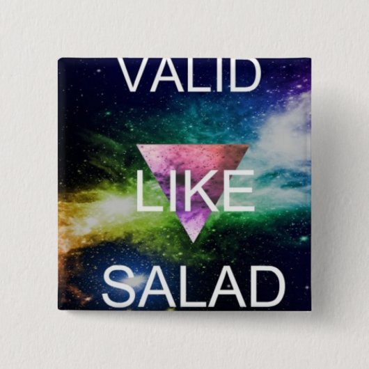 geldig als salade :* vierkante button 5,1 cm (Voorkant)