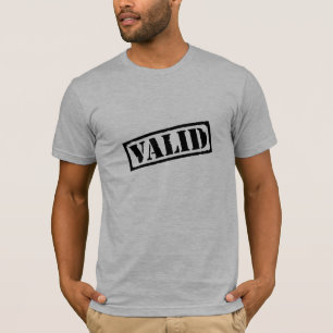 geldig in zwarte stempel t-shirt