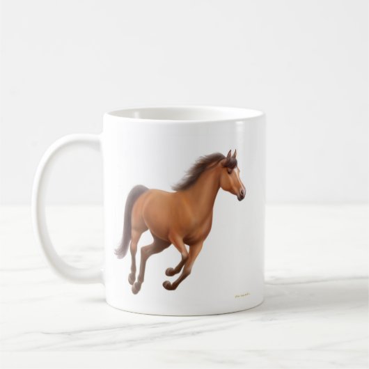 Gelding Mok galoping Bay (Links)